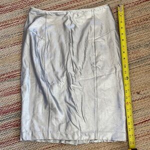 LYSSE vegan leather metallic silver pencil skirt